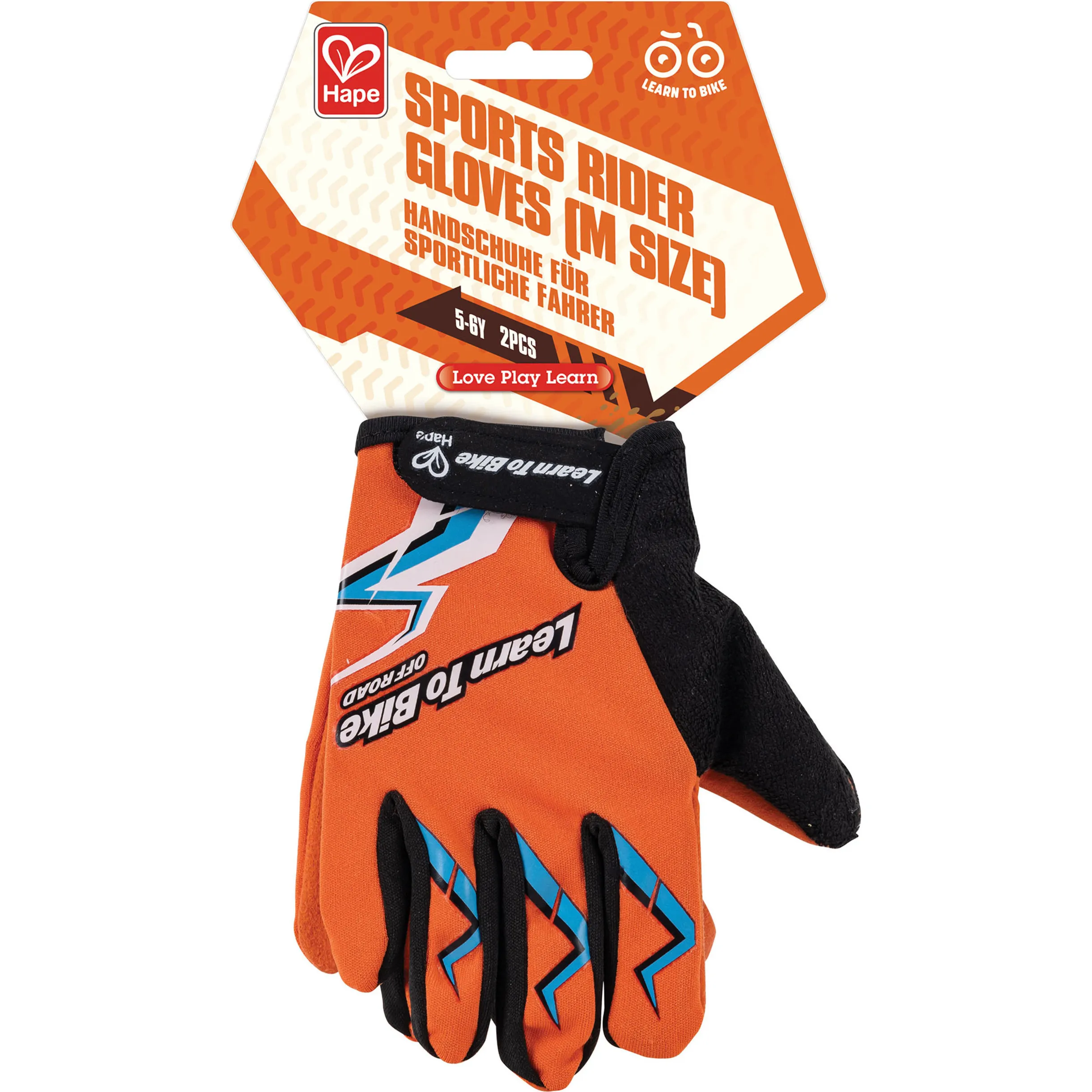 Hape Sports Rider Gloves: Orange - Medium Size - Riding & Bike, Ages 3+