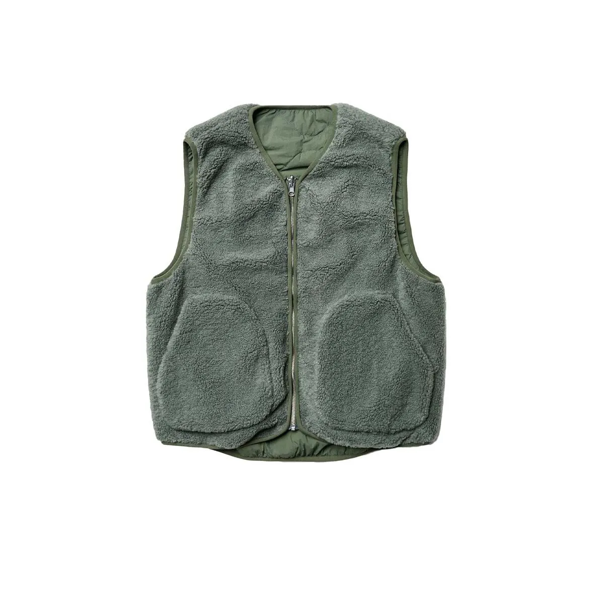 HEARTH SHEARLING VEST - PETROL GREEN