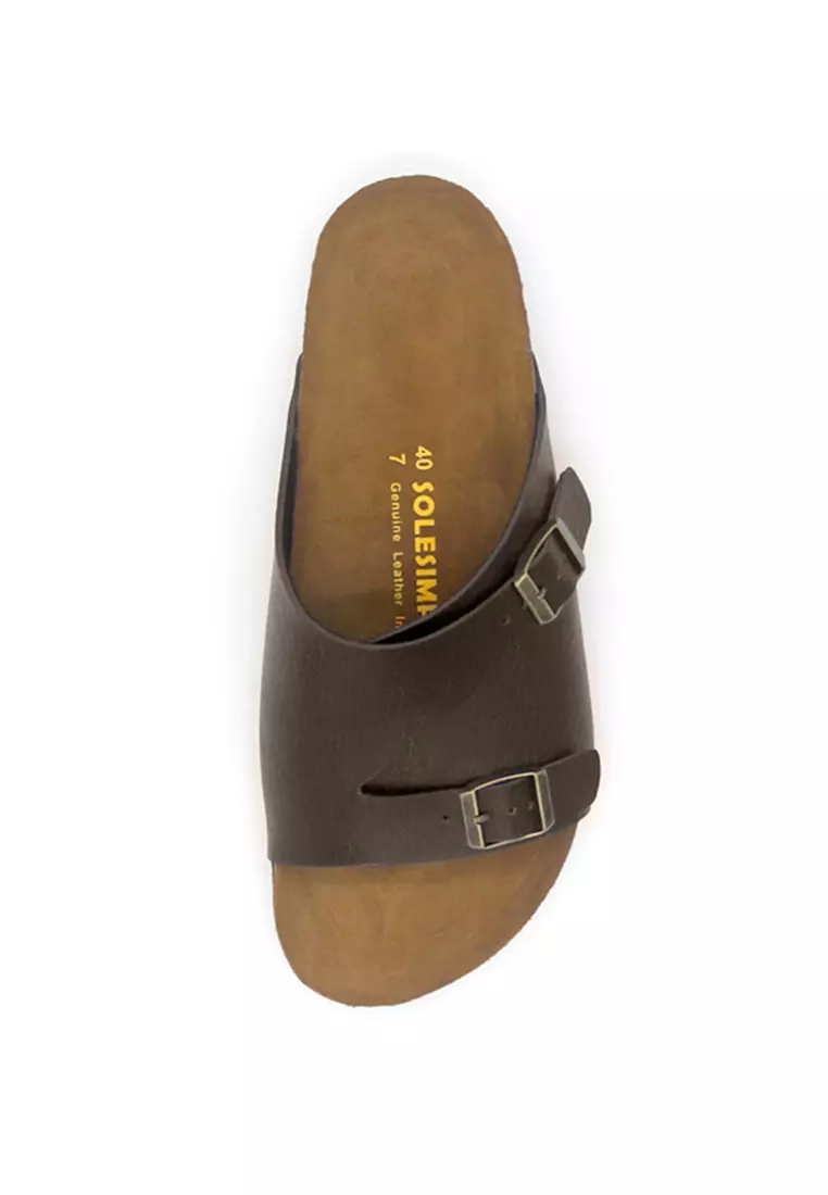 Jersey - Dark Brown Leather Sandals & Flip Flops