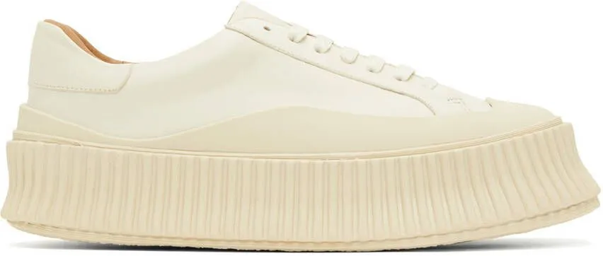 Jil Sander White Leather Platform Sneakers