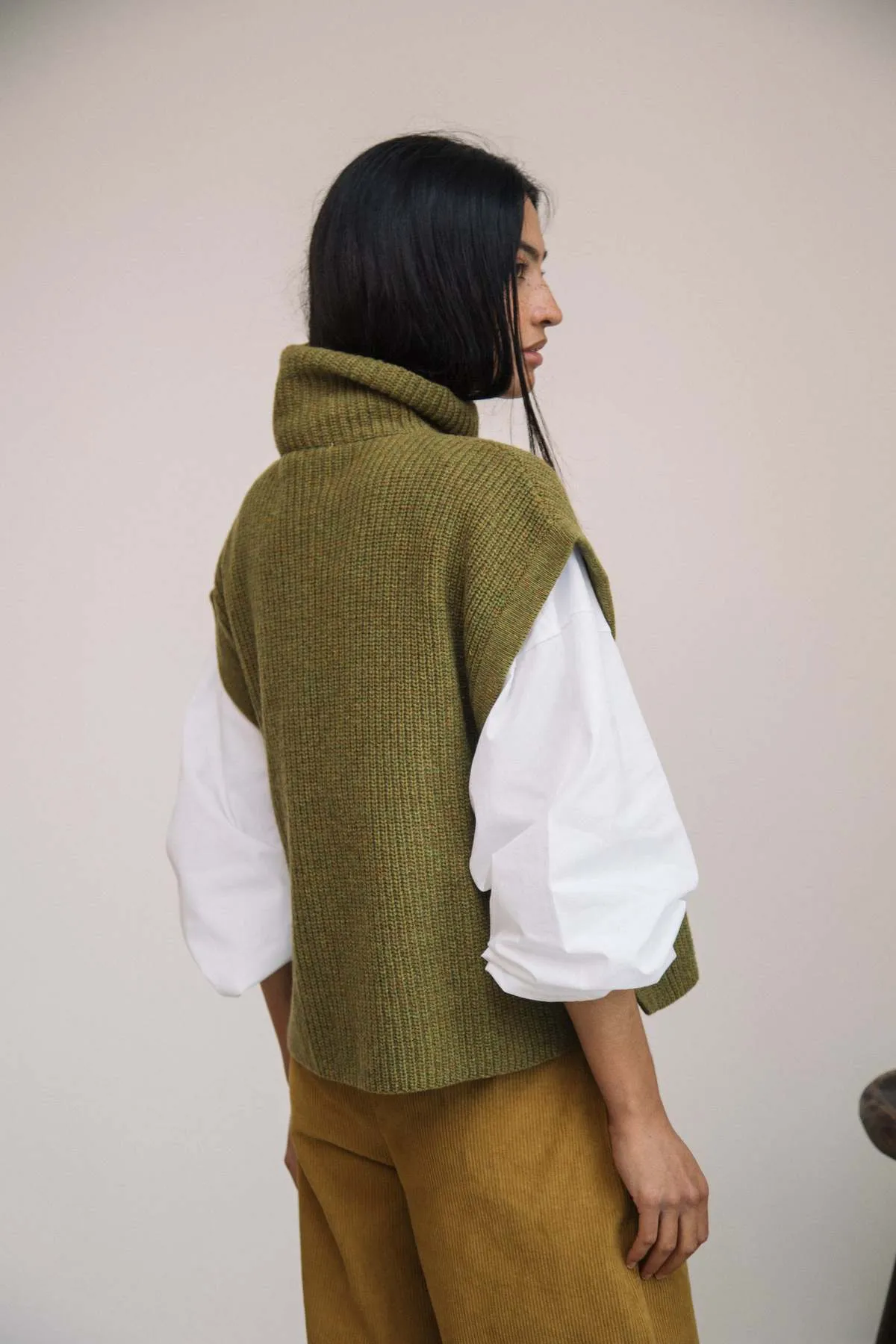 Kanon Recycled Wool Knitted Vest - Olive