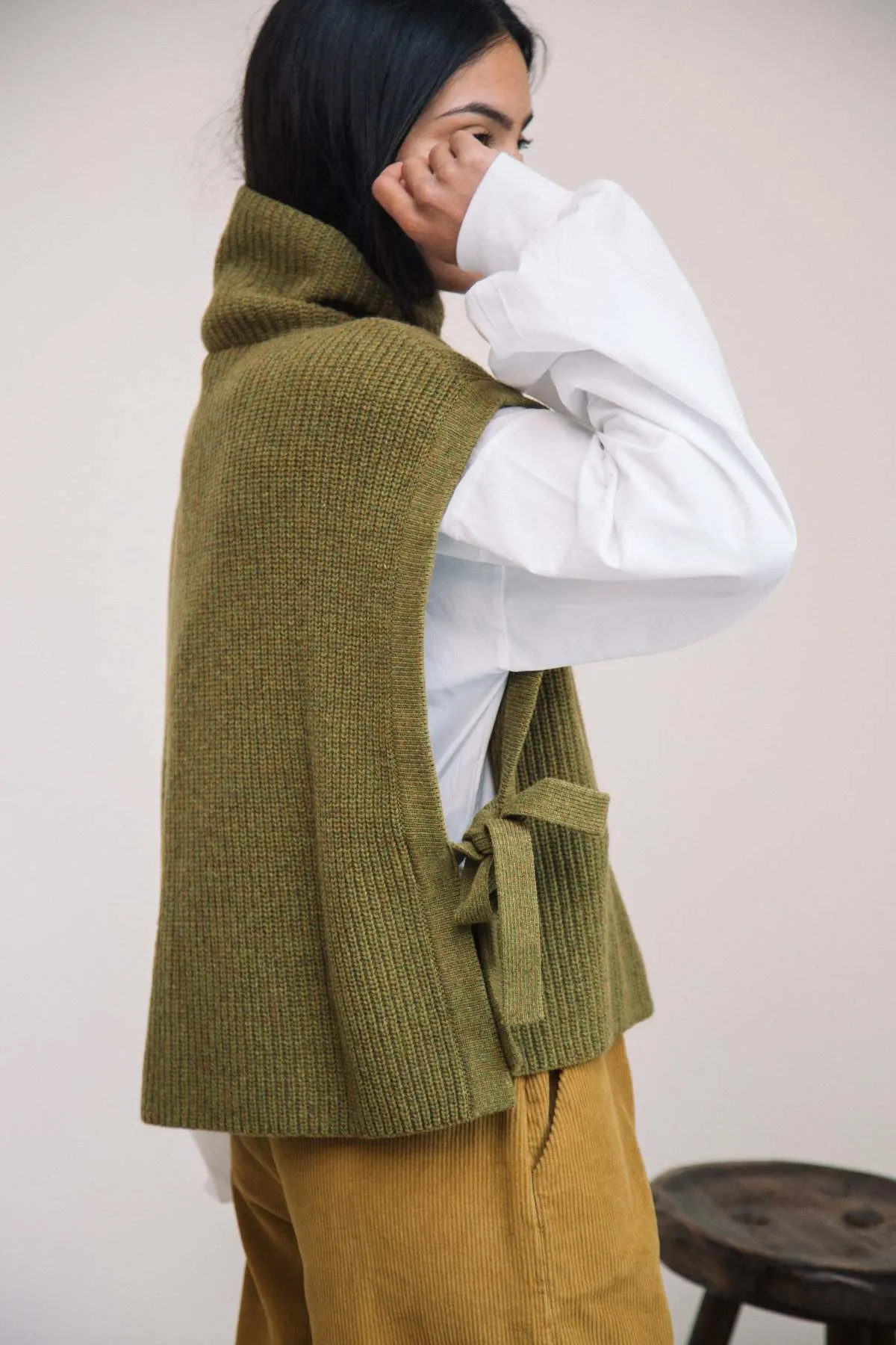 Kanon Recycled Wool Knitted Vest - Olive