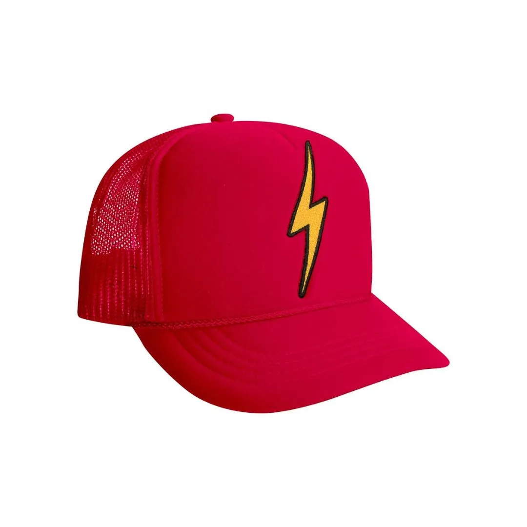 Kids Bolt Vintage Foam Trucker Hat (Red)