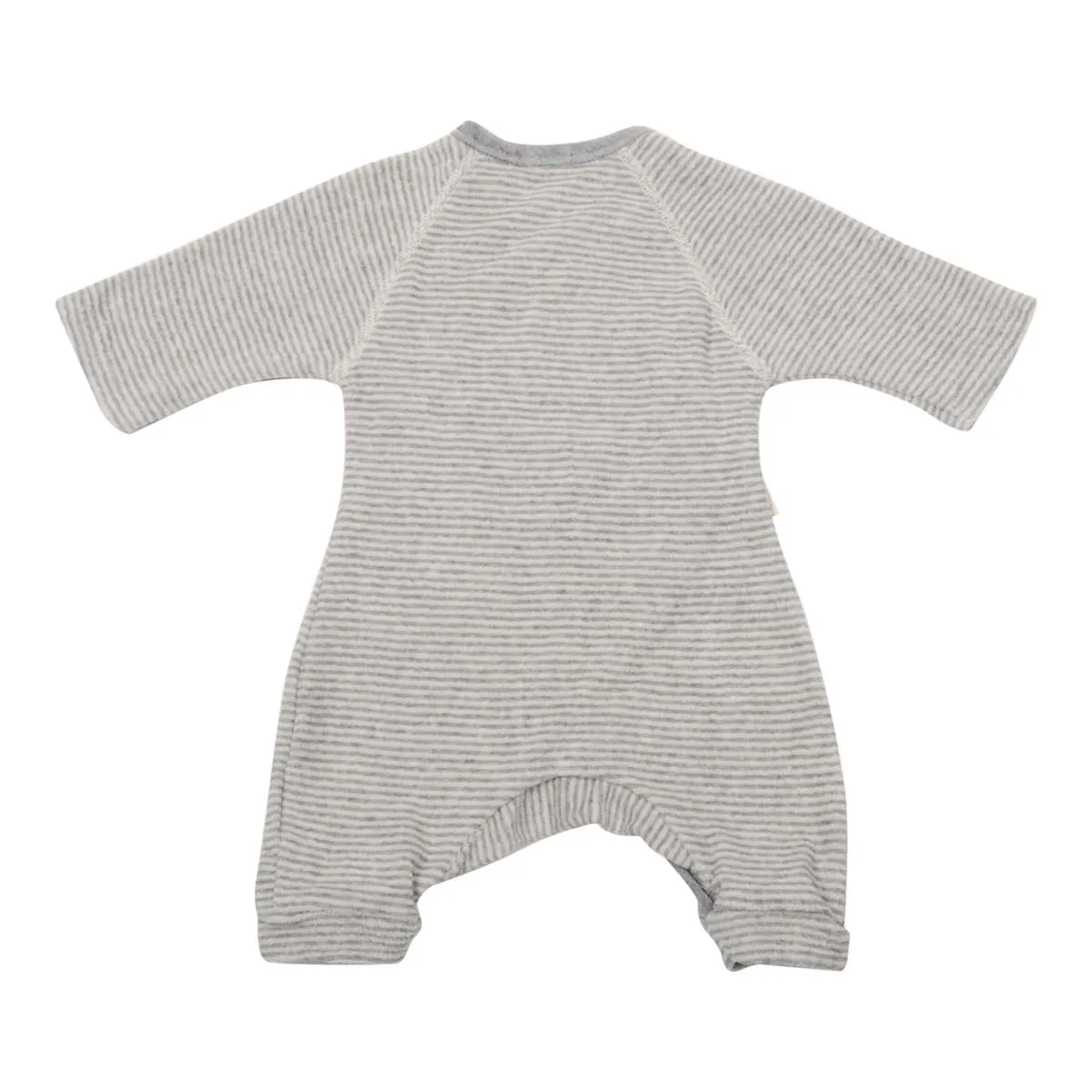 Kids Maki Baby Terry Hadagi Romper - Grey Stripes