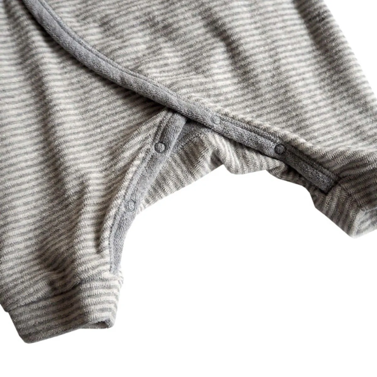 Kids Maki Baby Terry Hadagi Romper - Grey Stripes