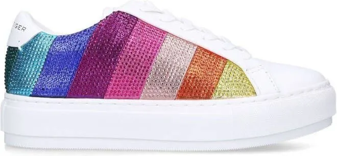 Kurt Geiger London Laney rainbow stripe low-top sneakers White