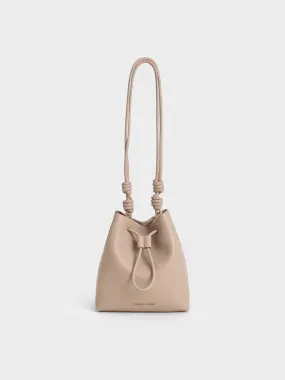 Leia Knotted Bucket Bag - Taupe