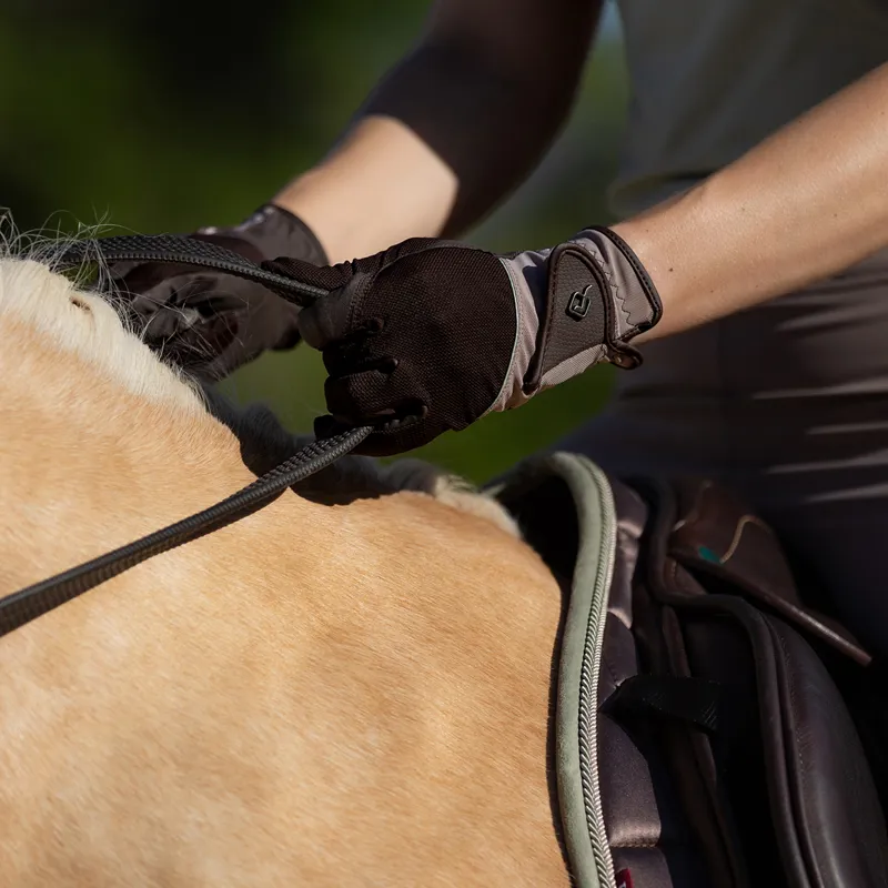 LeMieux ProMesh Adults Riding Gloves - Brown/Fern