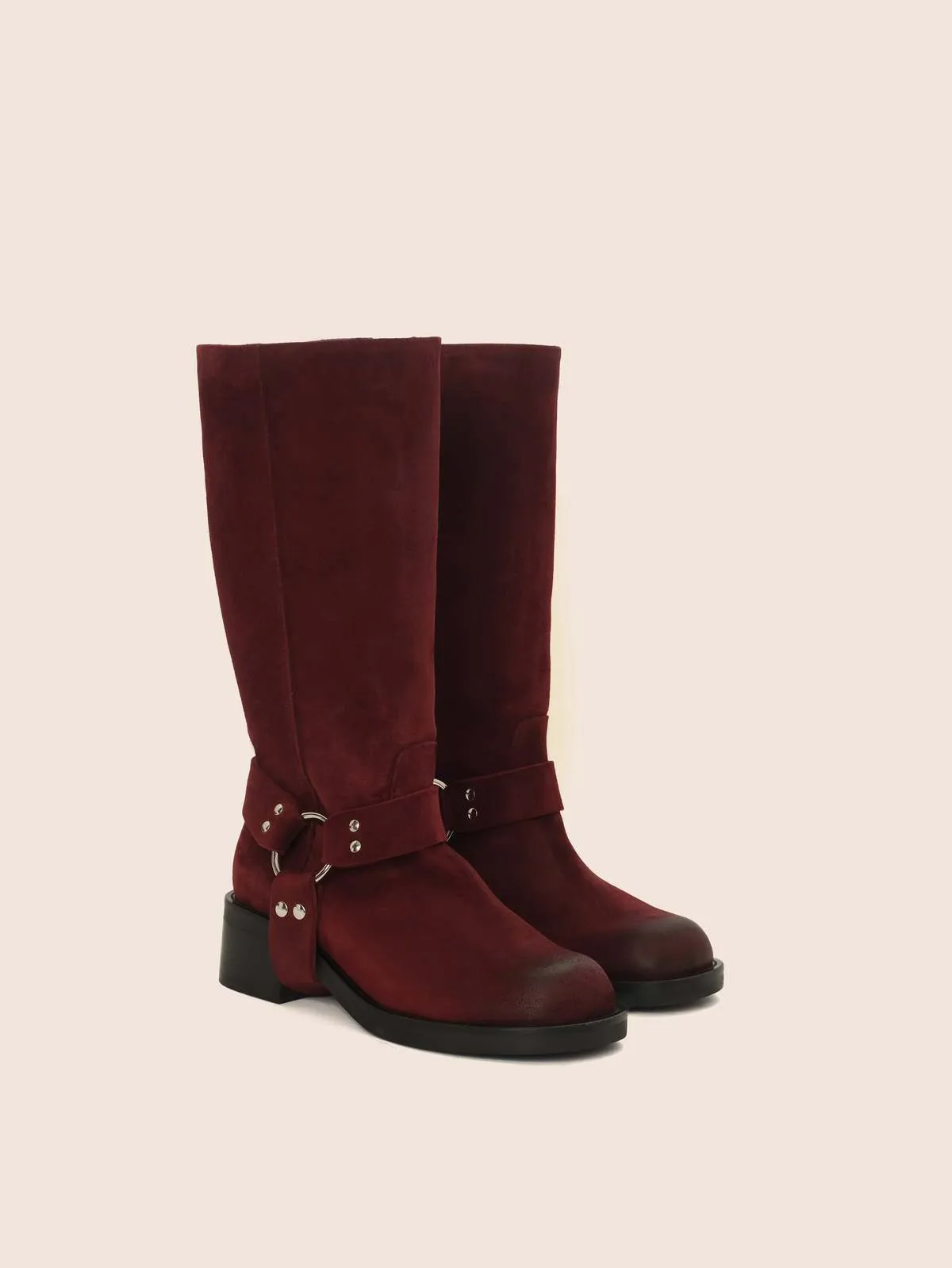 Lucca Suede Boot - Cherry