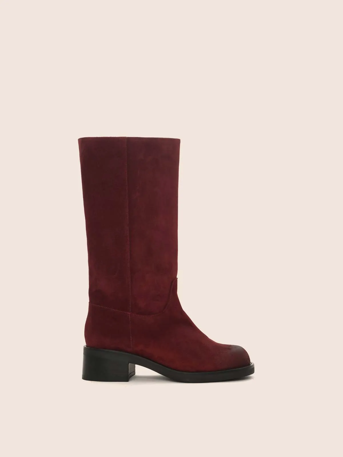 Lucca Suede Boot - Cherry