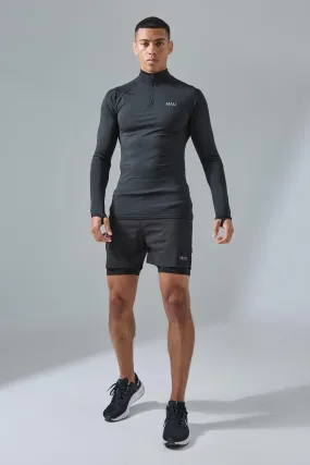 Man Active Quarter Zip 2-in-1 Short Tracksuit