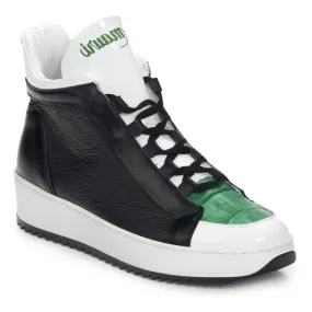 Mauri 6139 Patent & Croc Sneakers White / Green / Black (SPECIAL ORDER)