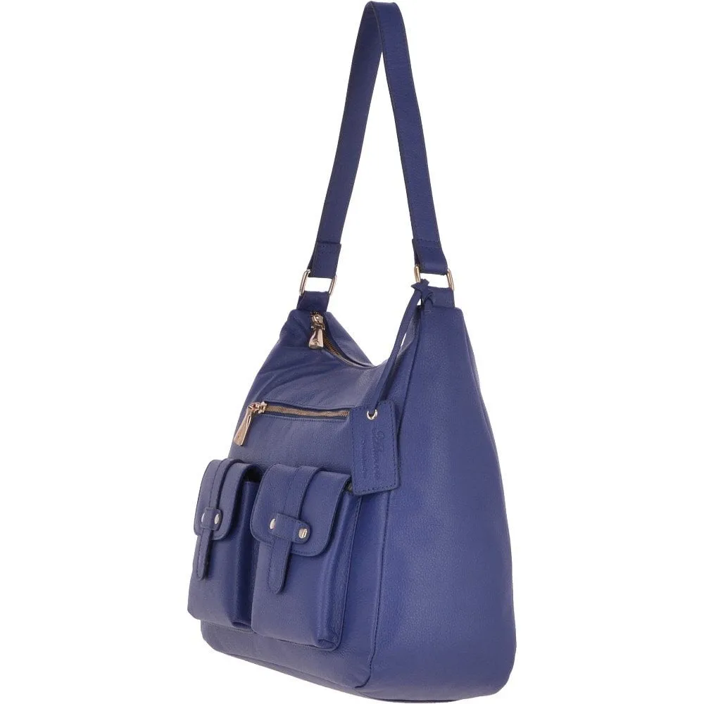 Medium Leather Shoulder Bag Twilight Blue - 60660