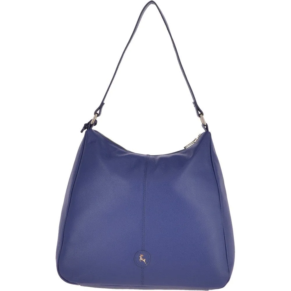 Medium Leather Shoulder Bag Twilight Blue - 60660