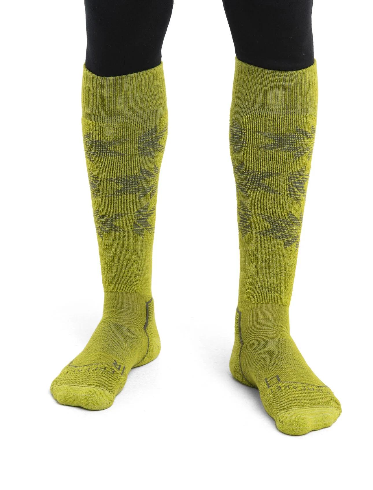 Mens Merino Ski+ Light Over the Calf Ski Heritage Socks