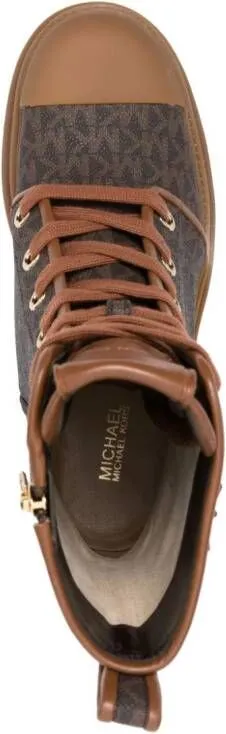 Michael Kors Rumi colour-block leather platform sneakers Orange