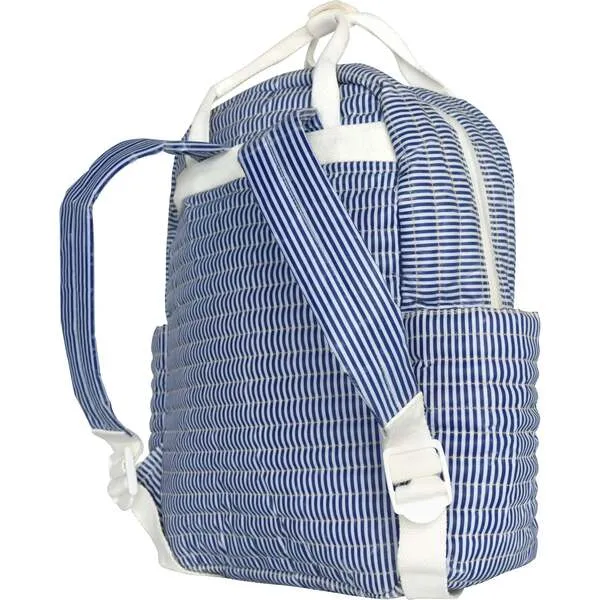 Minnow Navy Stripe Everyday Coated Backpack