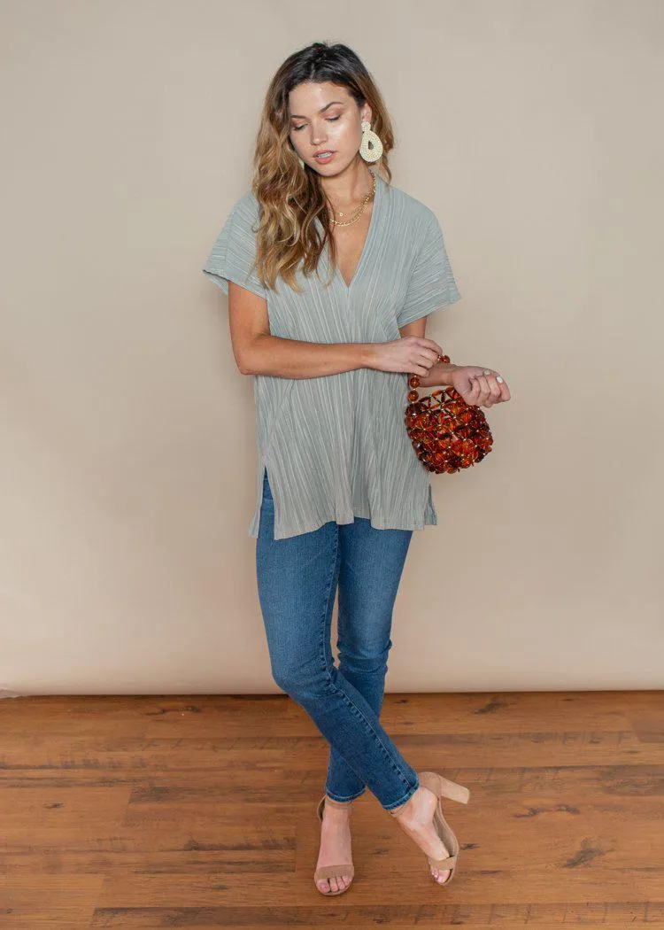 Miramar Sage Green V-Neck Tunic