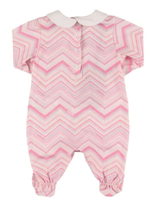 Missoni   Printed cotton jersey romper, bib & hat 