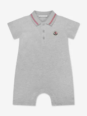 Moncler Enfant Baby Boys Polo Romper in Grey