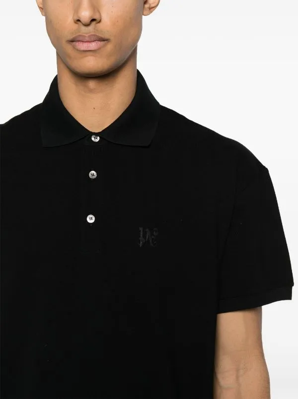 MONOGRAM LOGO-EMBROIDERED COTTON POLO SHIRT