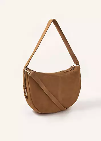 Monsoon Dana Zip Suede Shoulder Bag | Grattan