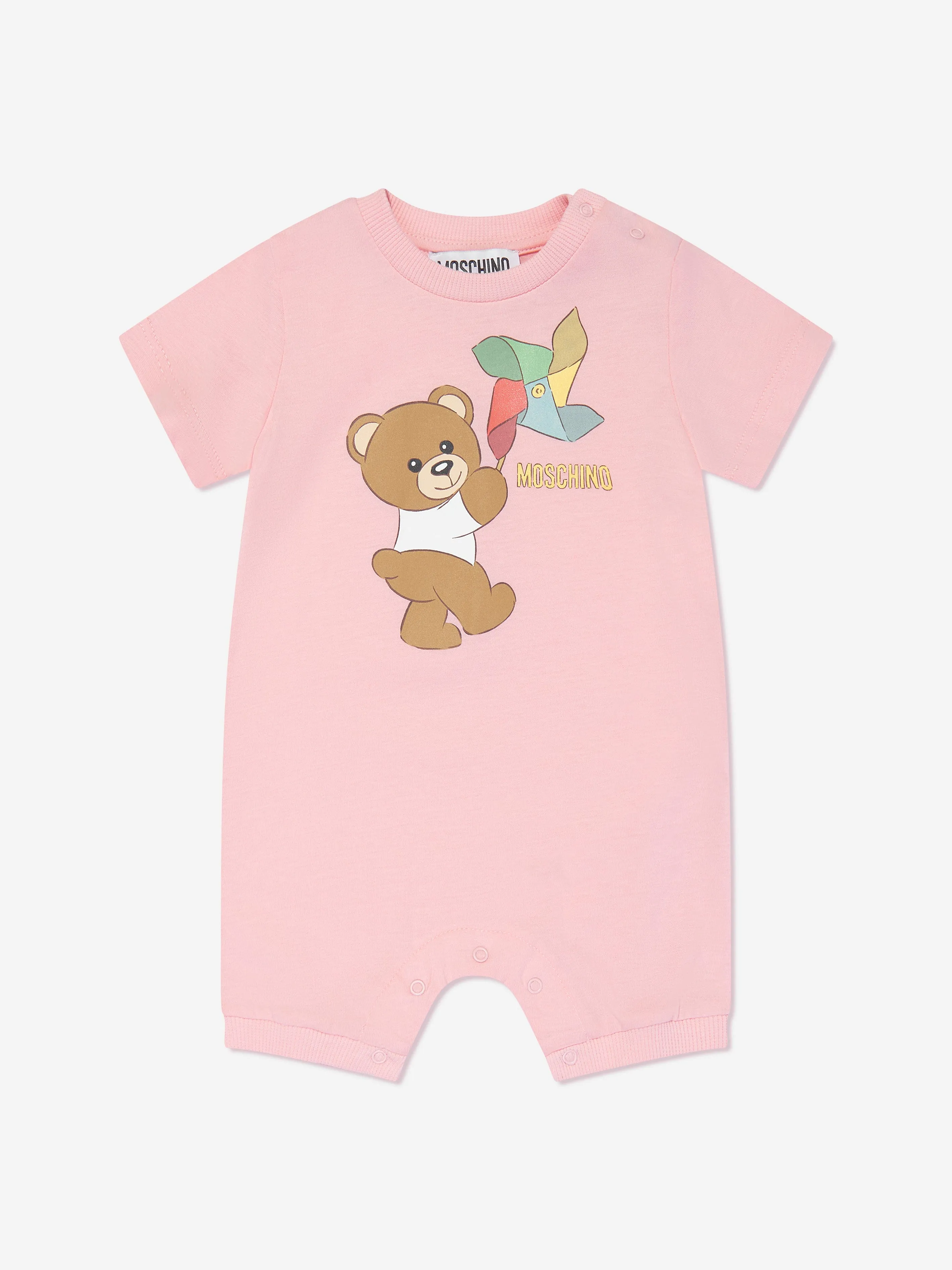 Moschino Baby Girls Teddy Bear Romper in Pink