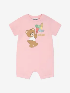 Moschino Baby Girls Teddy Bear Romper in Pink