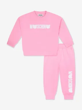 Moschino Baby Girls Teddy Logo Tracksuit in Pink