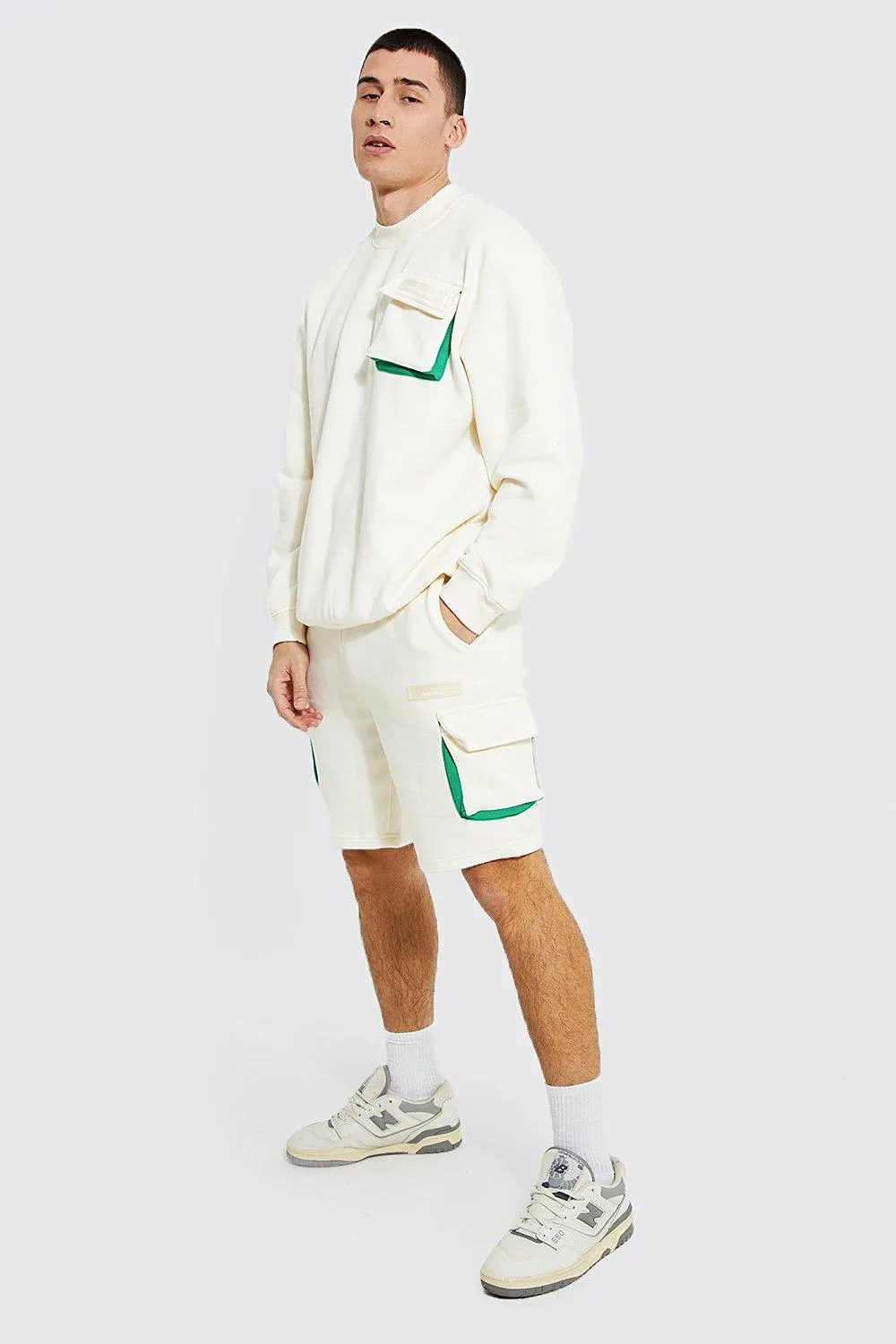 Oversized Man Cargo Short Tracksuit | boohooMAN UK