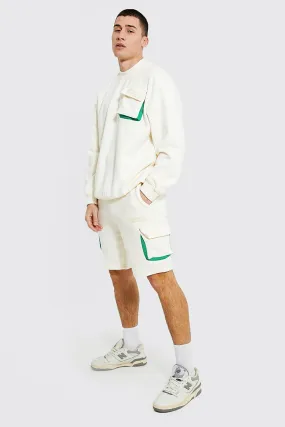 Oversized Man Cargo Short Tracksuit | boohooMAN UK