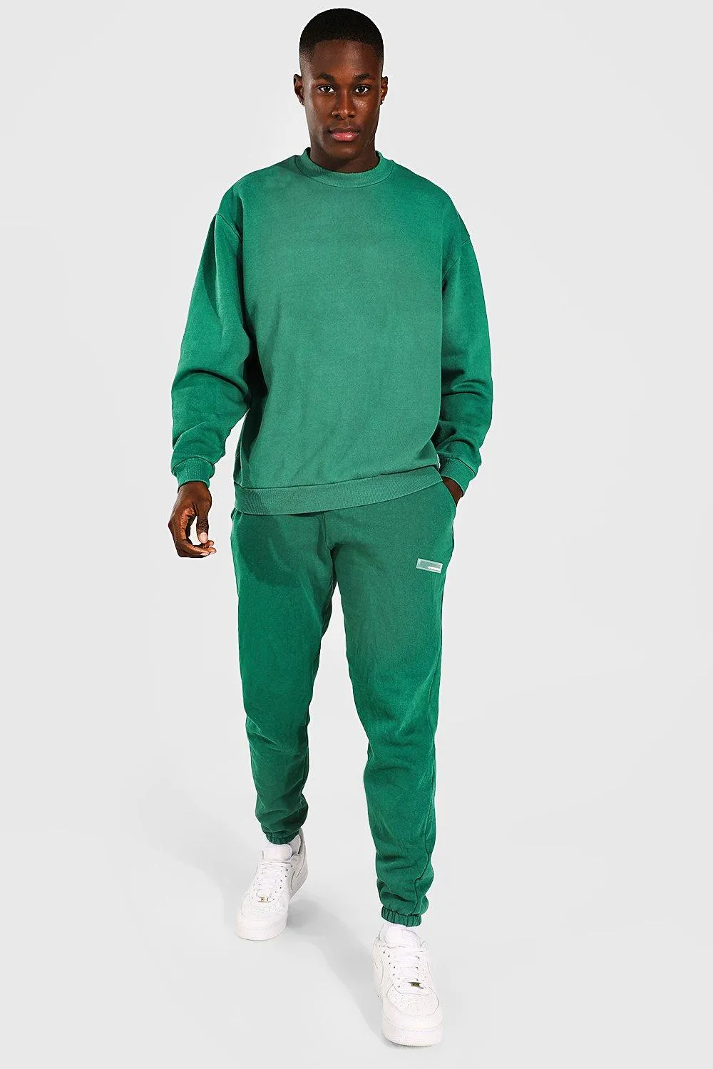 Oversized Man Overdye Sweatshirt Tracksuit | boohooMAN UK