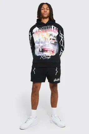 Oversized Nashville Graphic Short Tracksuit