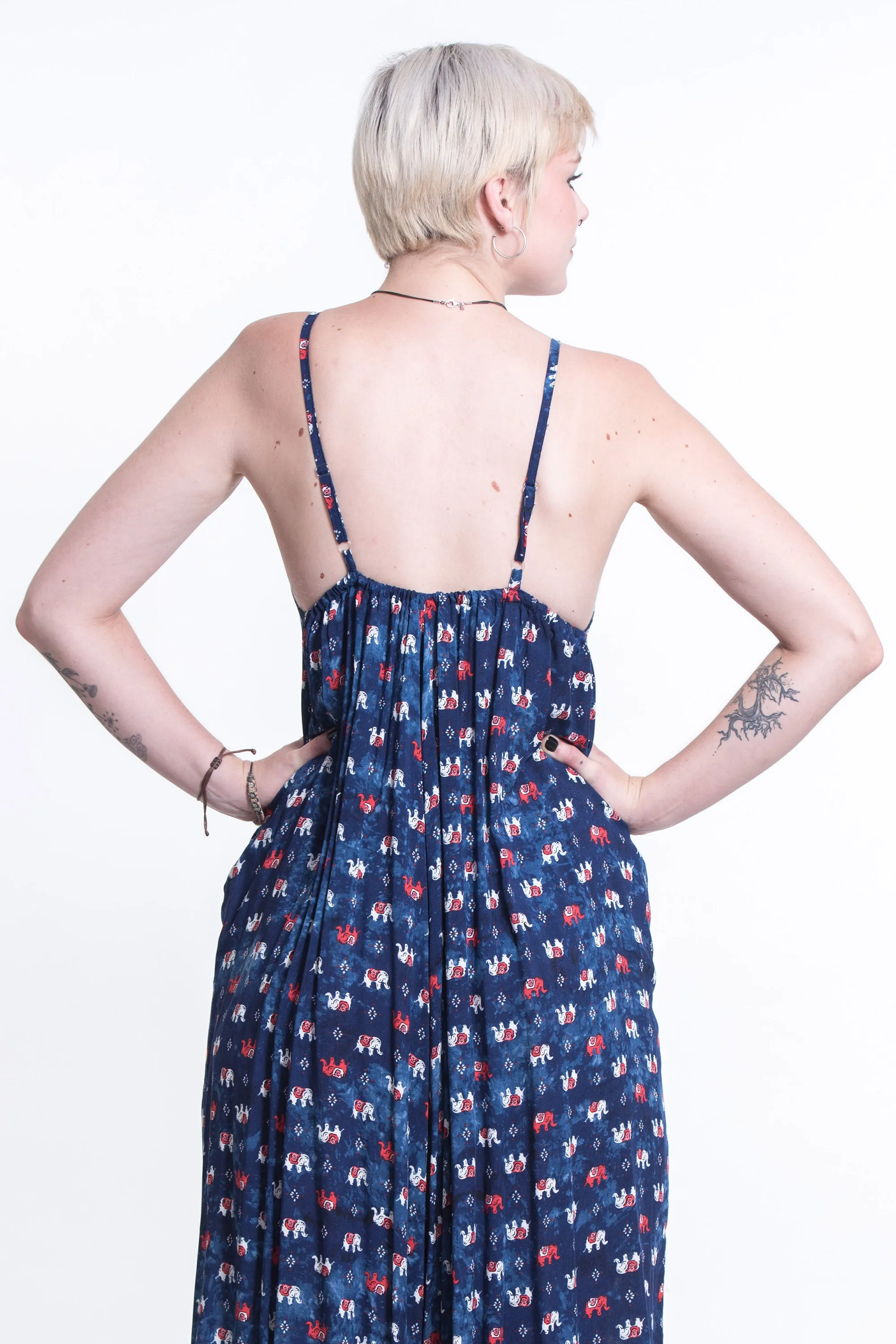 Petit Elephant Romper in Navy