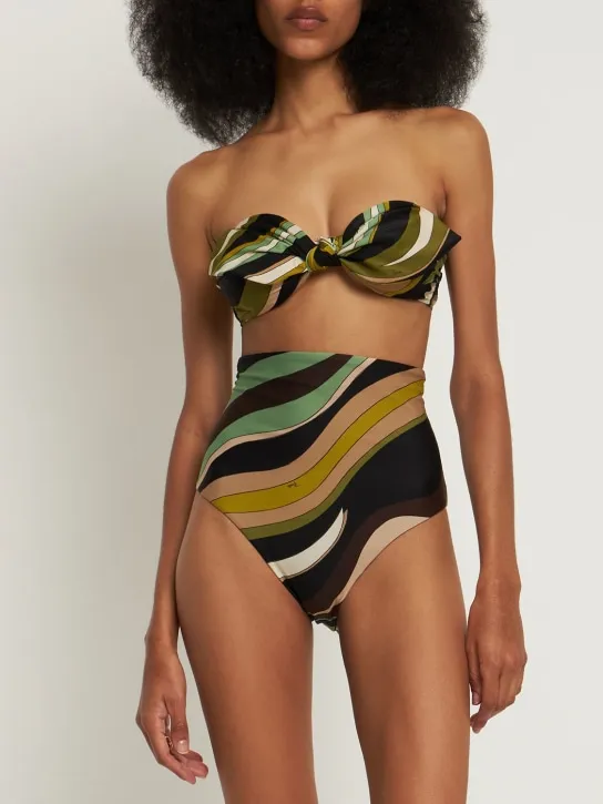 Pucci   Fiamme print bandeau bikini top 