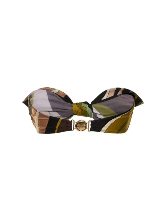 Pucci   Fiamme print bandeau bikini top 