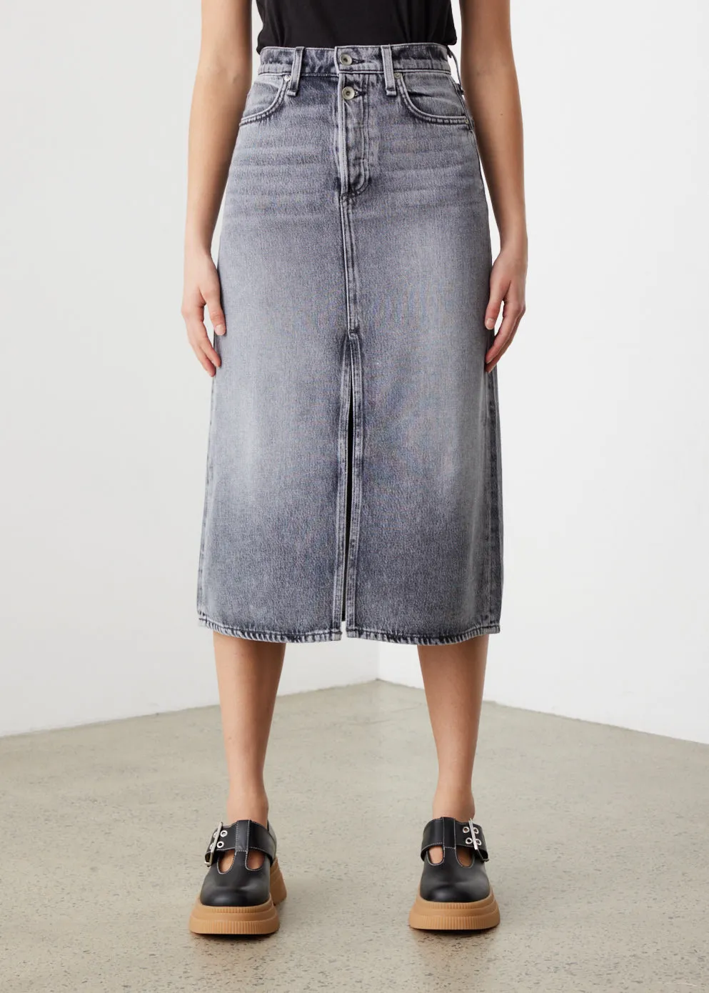 Rag & Bone -  Broken In Denim High-Rise Skirt - Skirt