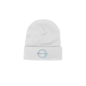 Rawemo Floral Logo Knit Beanie - White