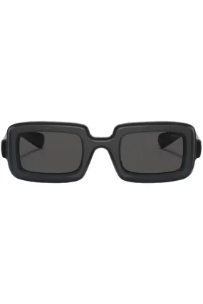 Rectangular-Frame Contrast-Logo Sunglasses