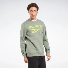 Reebok Identity Fleece Stacked Logo Crew Sweatshirt Harmony Green