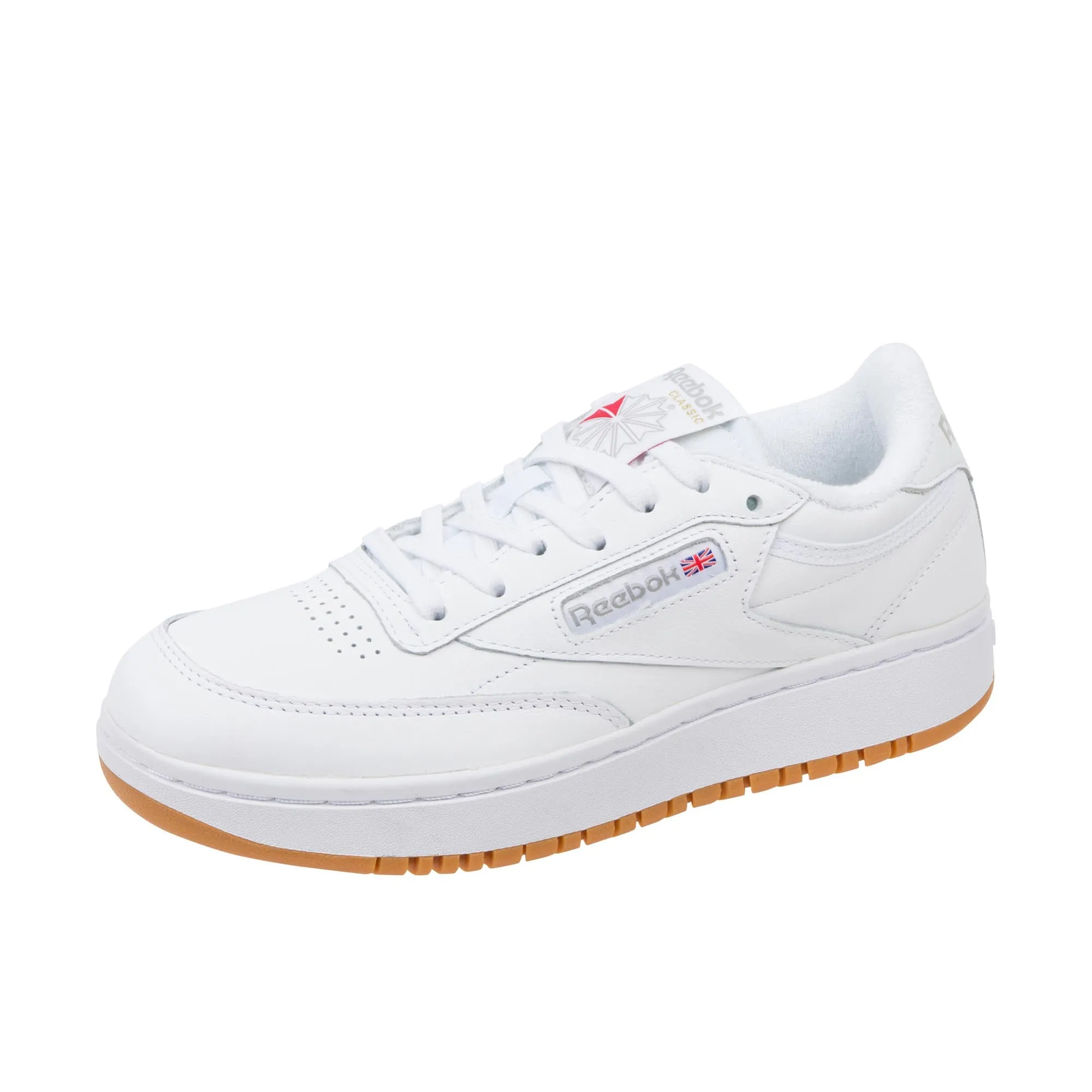 Reebok Womens Club C Double White/Reebok Rubber Gum-07/White