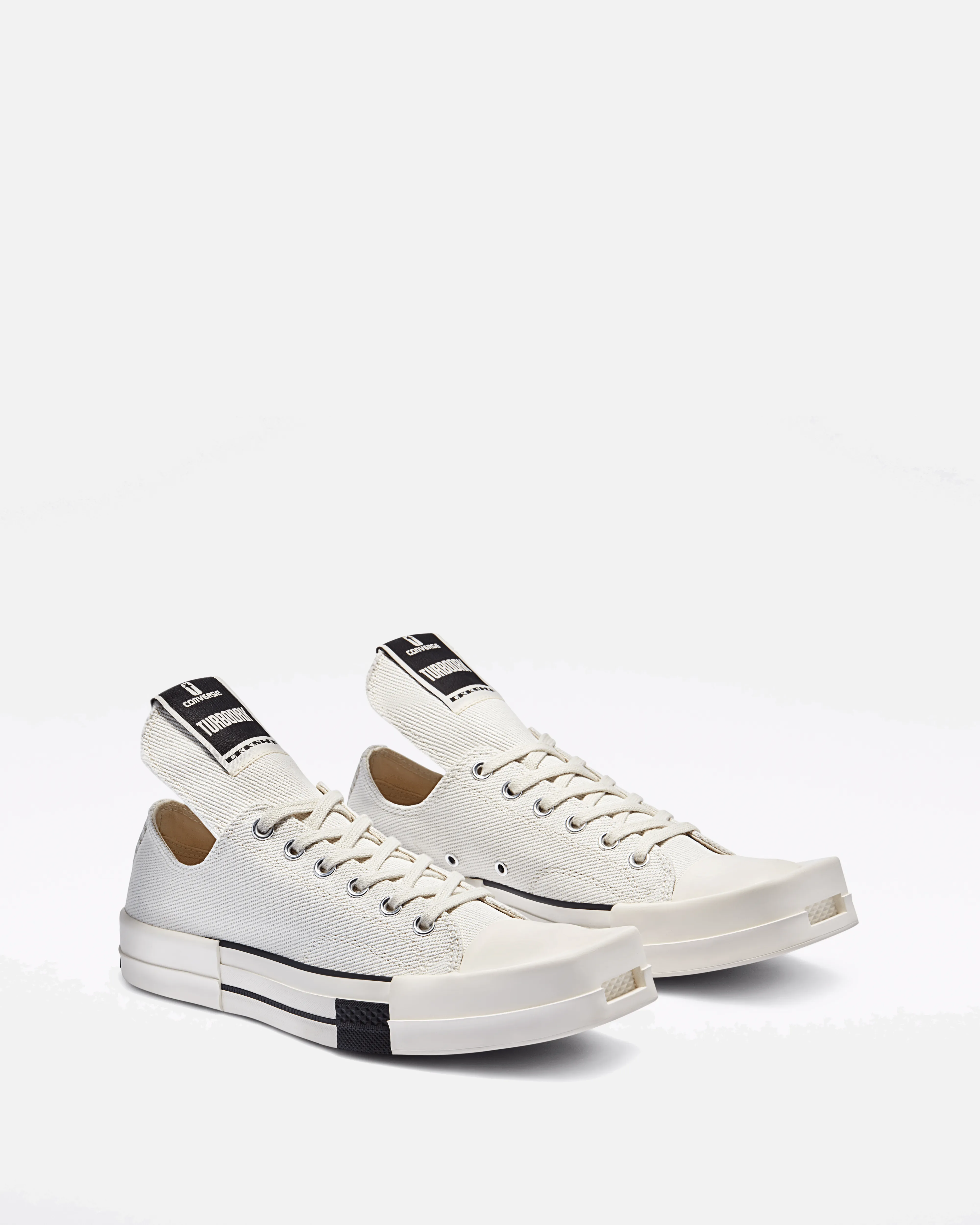 Rick Owens DRKSHDW Converse TURBODRK Ox in White/White