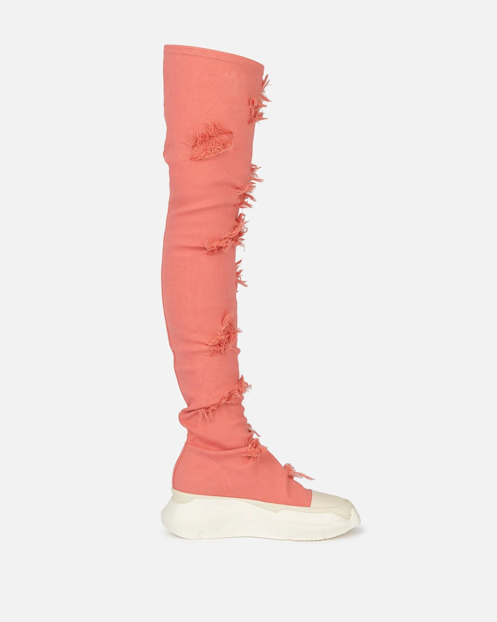 Rick Owens DRKSHDW Slashed Abstract Sock Sneakers in Dirty Pink