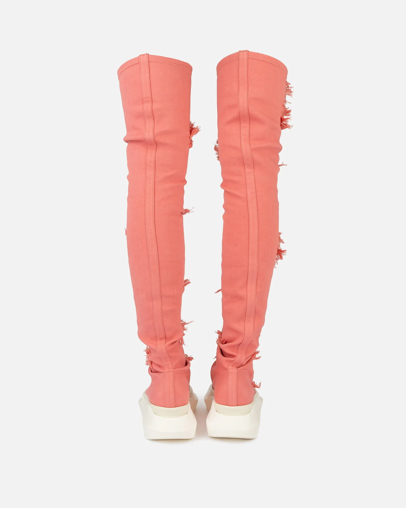 Rick Owens DRKSHDW Slashed Abstract Sock Sneakers in Dirty Pink