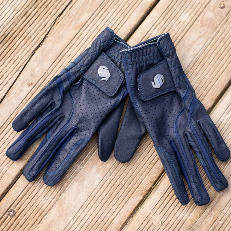 Samshield V-Skin Blazon Riding Gloves - Navy/Black Chrome