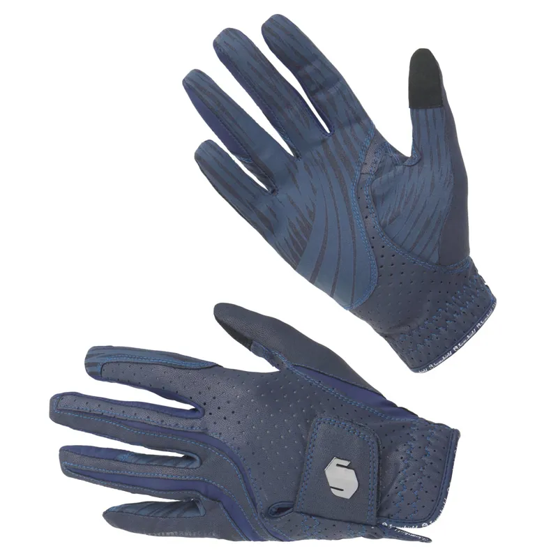 Samshield V-Skin Blazon Riding Gloves - Navy/Black Chrome