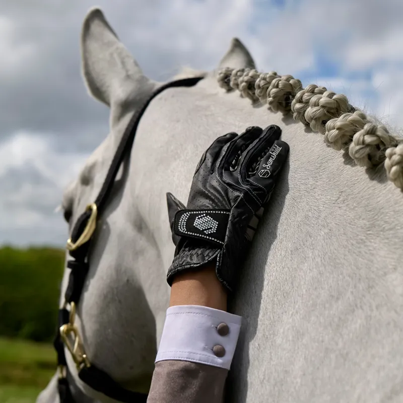 Samshield V-Skin Swarovski Riding Gloves - Black/Clear