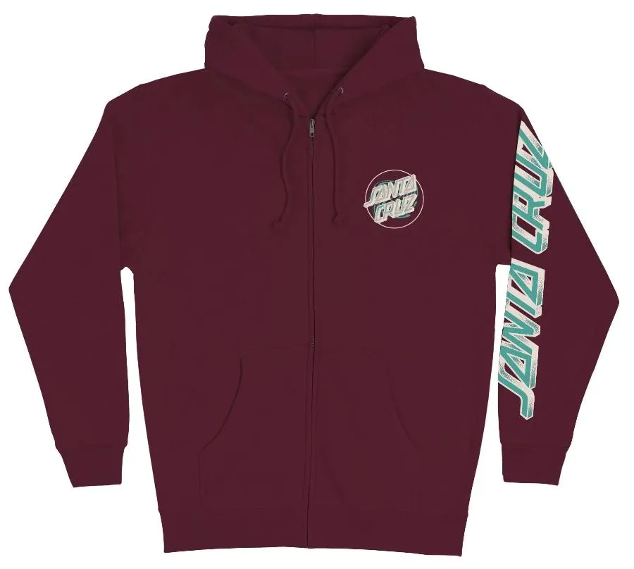 Santa Cruz Beginning Dot Zip Up Hoodie (Maroon)