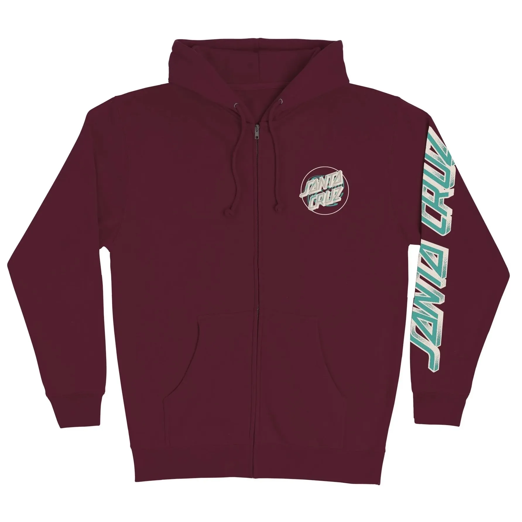 Santa Cruz Beginning Dot Zip Up Hoodie (Maroon)