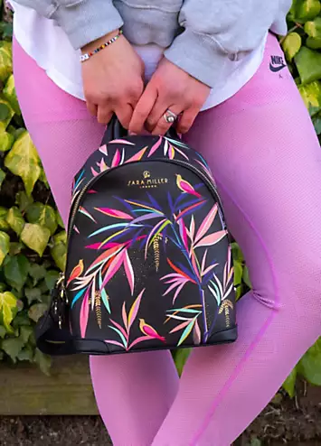 Sara Miller Black Bamboo Mini Backpack | Kaleidoscope